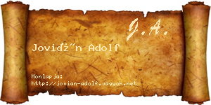 Jovián Adolf névjegykártya